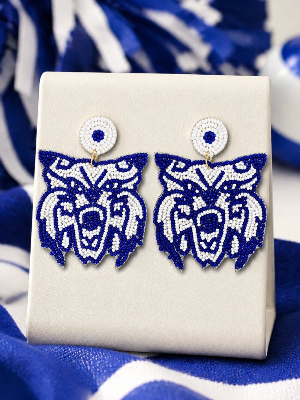 Kentucky Wildcats Football Team Mascot Beaded Earrings Gameday